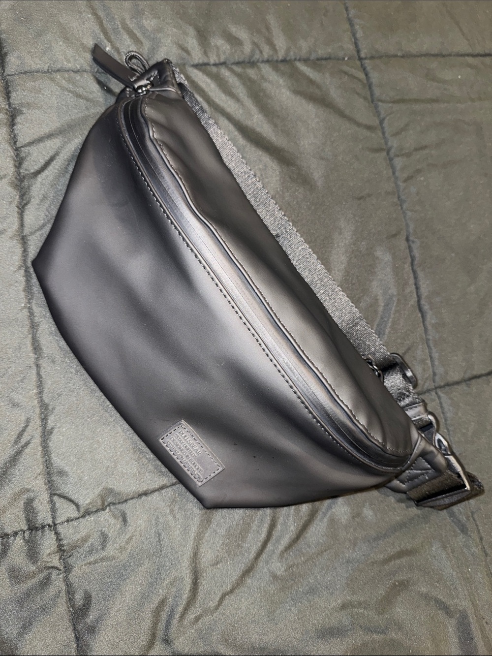 Pull&Bear Black Leather-Effect Belt Bag